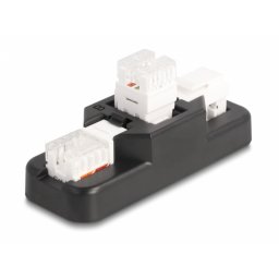 Set Keystone Cat.6 LSA cu suport clip-on RJ45/RJ11 Negru, Delock 87104