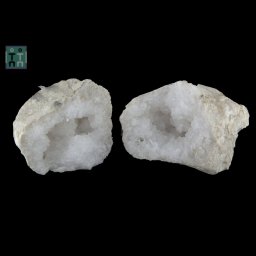 Geoda de Cuart Alb Cristal Natural - 89x68x53 mm - 1 Pereche