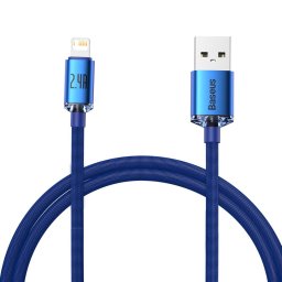Crystal Shine USB to Lightning, 2.4A, 1.2m blue