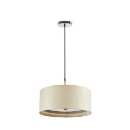 Lustră living Elstead Sienna, nichel-crem, D:46cm, E27, 3x60W, SIENNA-P-CR
