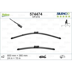Set stergatoare de parbriz 600-380mm Valeo Silencio VF374 Audi A1 Volkswagen UP!