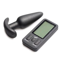 Bang! 25X Vibrating Silicone Butt Plug with Remote Control Black