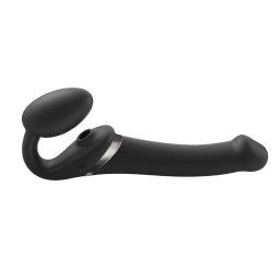 strap-on-me Multi Orgasm Strap-On Vibrator with Licking Stimulator Black M