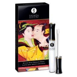 Shunga Placeri Orale Divine Luciu de Buze cu Aroma de Sampanie si Capsuni