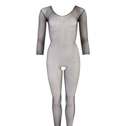 Mandy Mystery Bodystocking Plasa cu Deschidere intre Picioare - Negru