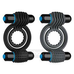 Doc Johnson Optimale Inel de Penis Dublu cu Vibratii - culoare Negru