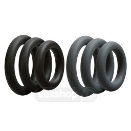 Doc Johnson Optimale Set de 3 Inele de Penis Groase - culoare Negru