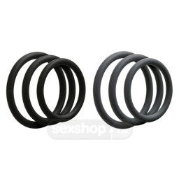 Doc Johnson Optimale Set de 3 Inele de Penis Subtiri - culoare Negru
