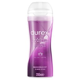 Durex Lubrifiant si Gel pentru Masaj 2 in 1 cu Aloe Vera 200 ml - editie Germania