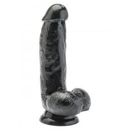 Get Real Dildo 15 cm cu Testicule - Negru