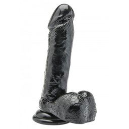 Get Real Dildo 18 cm cu Testicule - Negru