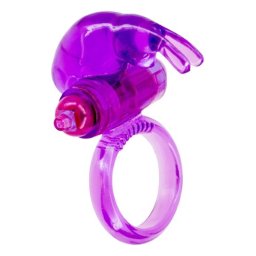 Iepurasul Inel Vibrator pentru Penis cu Urechiuse Stimulatoare pentru Clitoris - Violet