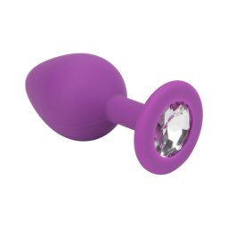 Loving Joy Dop Anal din Silicon Violet cu Bijuterie Eleganta - marime Mediu