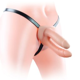 Lovetoy Strap on Scobit cu Dubla Penetrare 15 cm pentru Placere Dubla