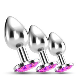 Crushious Bijou Trio de Dopuri Anale cu Bijuterie Roz cu Saculeti Individuali de Pastrare Gratuit