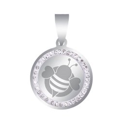 Martisor Pandantiv Inox Banut Pietre Argintiu Albinuta