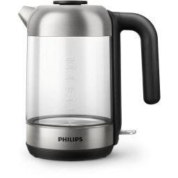 Fierbator 5000 series HD9339/80 electric kettle 1.7 L 2200 W Black, Stainless steel, Transparent