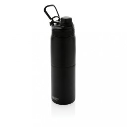 Termos cu maner 2-in-1, Swiss Peak, 18SEP4302, 700 ml, 29.4x Ø8.8 cm, Otel, Polipropilena, Negru