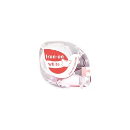 Etichete textile AIMO Iron-On compatibile DYMO LetraTag, 12 mm, rosu pe alb, pentru marcarea hainelor, Q5-FA232