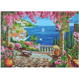 Set goblen cu diamante, fara sasiu, Riviera, 47x66 cm