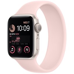 Ceas Smartwatch Apple Watch SE 2 (2022), GPS, 40mm Starlight Aluminum Case, Chalk Pink Solo Loop