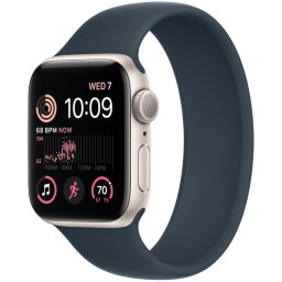 Ceas Smartwatch Apple Watch SE 2 (2022), GPS, 40mm Starlight Aluminum Case, Storm Blue Solo Loop