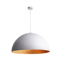 Lustră pe cablu SFERA 1xE27/60W/230V d. 35 cm alb/cupru