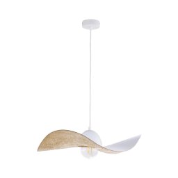 Lustră pe cablu KAPELLO 1xE27/60W/230V d. 55 cm albă/aurie