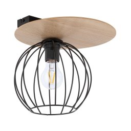 Lustră aplicată CYBER 1xE27/60W/230V lemn/neagră