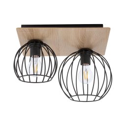 Lustră aplicată CYBER 2xE27/60W/230V lemn/neagră