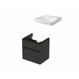 Set mobilier cu 2 sertare Geberit Smyle Square 60cm negru mat