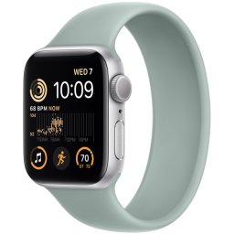 Ceas Smartwatch Apple Watch SE 2 (2022), GPS, 40mm Silver Aluminum Case, Succulent Solo Loop