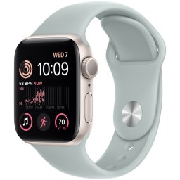 Ceas Smartwatch Apple Watch SE 2 (2022), GPS, 44mm Starlight Aluminum Case, Succulent Sport Band