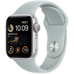 Ceas Smartwatch Apple Watch SE 2 (2022), GPS + Cellular, 44mm Silver Aluminum Case, Succulent Sport Band