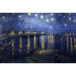 Set goblen cu diamante, cu sasiu, Noapte instelata deasupra Rhonului - van Gogh, 40x50 cm