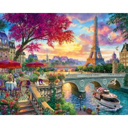 Set pictura pe numele, cu sasiu, Cina langa Sena, 40x50 cm