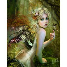 Set pictura pe numele, cu sasiu, Zana aurie, 40x50 cm