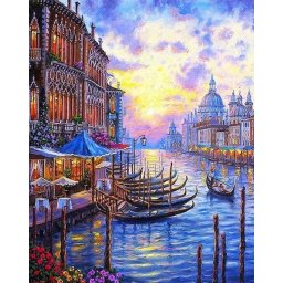 Set pictura pe numere, cu sasiu, Marele canal din Venetia, 40x50 cm