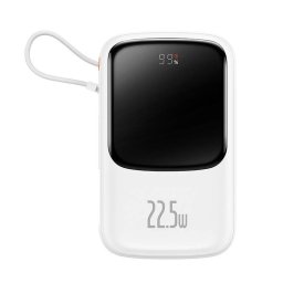 Baterie externa Powerbank Baseus Qpow Pro with USB-C cable, USB-C, USB, 10000mAh, 22.5W (white)