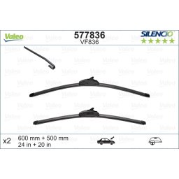 Set stergatoare de parbriz 600/500mm Valeo Silencio VF836 Bmw X5 X6 Range Rover