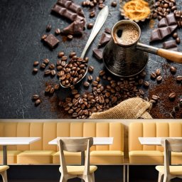 Fototapet Cafea la Ibric CMH85 (Alege materialul: : Autocolant Perete Laminat Mat)