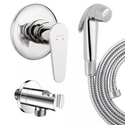 Set de dus igienic, Ferro, Algeo, cu baterie ingropata, crom