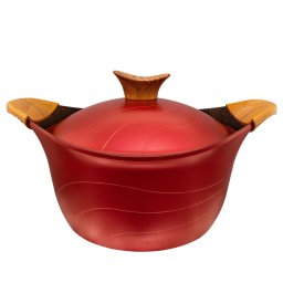 Oala Neoklein cu capac CS30, diametru 30 cm, capacitate 6.8 L, aluminiu turnat, invelis anti-aderent, Rosu