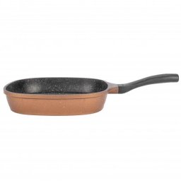 Grill Neoklein SGR30, 30 cm, aluminiu turnat, invelis antiaderent, Gold