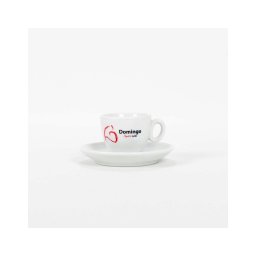 Set Domingo Caffe 6 cesti si farfurii pentru espresso red