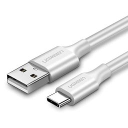 US287, Fast Charging Data Cable pt. smartphone, USB la USB Type-C 3A, nickel plating, PVC, 2m, alb