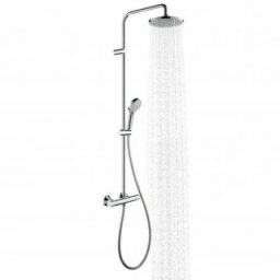 Sistem dus fix si mobil cu baterie termostat, Hansgrohe Vernis Blend crom -26276000