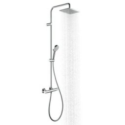 Sistem dus fix si mobil cu baterie termostat, Hansgrohe Vernis Shape, crom -26286000