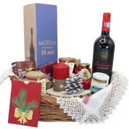 Cos cadou Craciun Premium, pentru management, traditional romanesc, 12 piese - ALIF211020