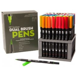 Marker caligrafic 2 in 1, ABT Dual Brush Pen, Combo Colours, 96 culori/set Tombow